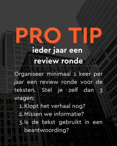 Pro tip RFP Basis teksten en templates mobile